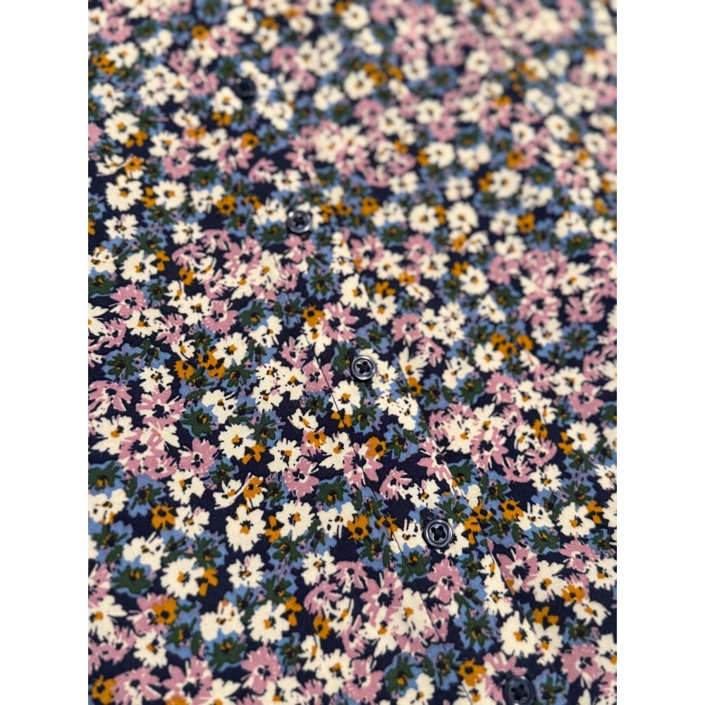 Arizona Jean Co Floral Mini Dress Purple Blue Ditsy Print Button Front Size L - Picture 8 of 11